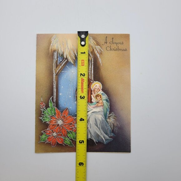 Vintage "A Joyous Christmas" Greeting Card Nativity Holy Family - Picture 6 of 6